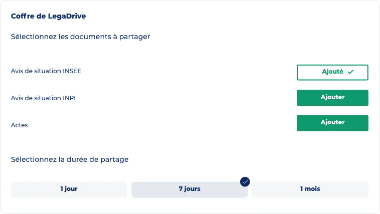 Fonctionnalités de la plateforme Legadrive - Kbis Martinique